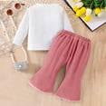 thumbnail image 5 of NIEWTR Toddler Baby Girl Outfits Long Sleeve Sweatshirt Solid Pants Autumn Winter Clothes Set Toddler Girl Outfit For 1t 2t 3t 4t 5t 6t,12-18 Months, 5 of 5