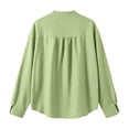 thumbnail image 5 of BODOAO Women Long Sleeve Cotton Linen Blouses Fashion Outfits Solid Color Tunic Tops Soft Breathable Henley Neck Gauze Tops Vacation Shirts Quick Dry Summer Casual Top Travel Top Lounge Light Green L, 5 of 7
