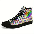 thumbnail image 4 of Coolcustomize Womens Pride Month Love Heart Stylish Sneakers, Rainbow Dreamy Star Design Casual Shoes, Pride Celebrations, Ladies' Casual Boots, Summer Festivals, Perfect Gift for Lovers & Friends, 4 of 10