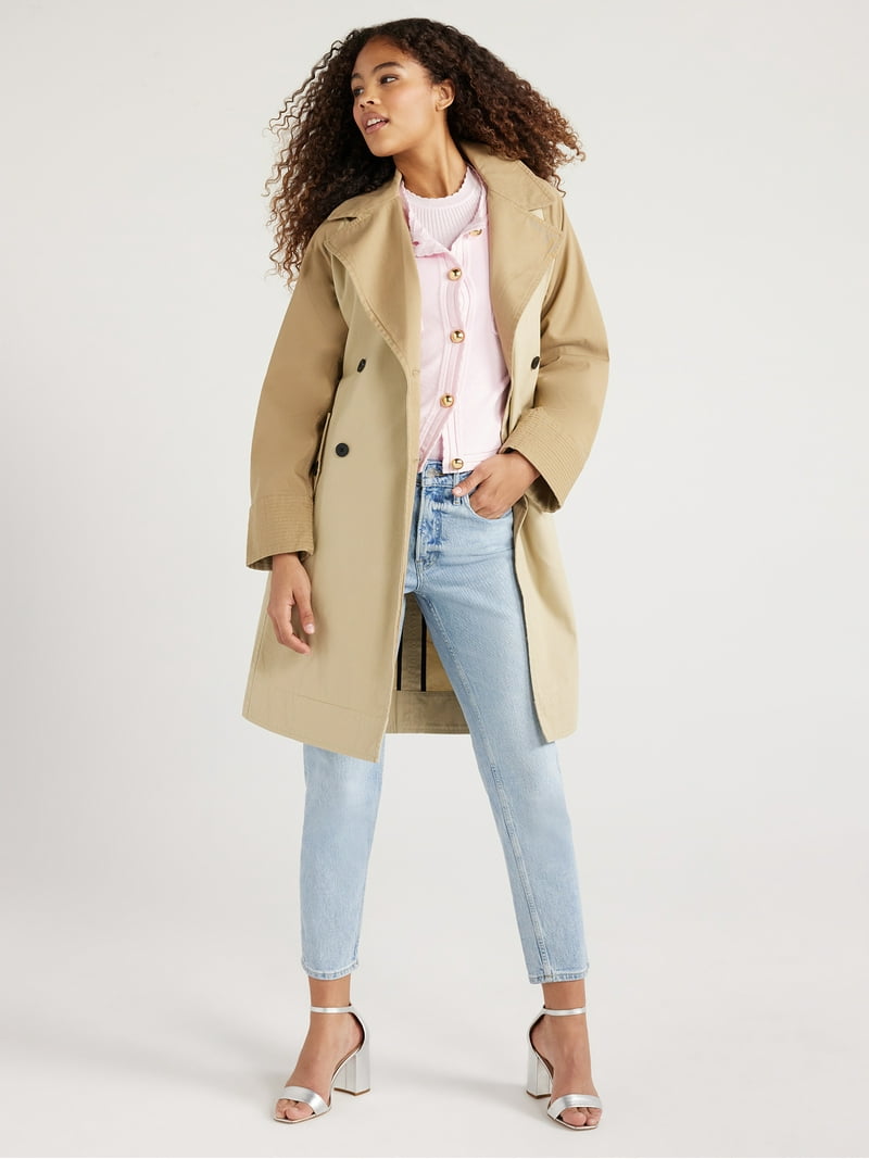 Free Assembly Women's Modern Trench Coat, Sizes XS-XXL - Walmart.com