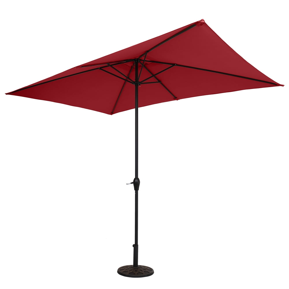 Lowestbest 10ft Outdoor Square Patio Umbrella Metal Frame Folding Sunshade in Wine Red Lowestbest 10ft Outdoor Square Patio Umbrella Metal Frame Folding Sunshade in Wine Red