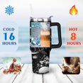 thumbnail image 4 of 40oz Cute Ocean Life Turtle Stainless Steel Flip Straw Tumbler Spill Proof Travel Cup Double Wall Vacuum Insulated Coffee Mug with Top Handle, 4 of 6