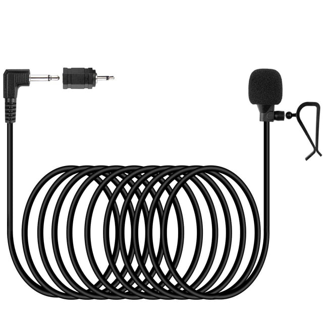 Weishan Micrófono de coche de 0.138 in, repuesto de micrófono de montaje externo de 16 pies para Boss JVC Sony Pioneer, unidad principal de vehículo habilitada, radio estéreo, CD, GPS, DVD con adaptad