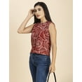 thumbnail image 4 of Moomaya Womens Printed Side-Buttoned Top, Sleeveless Round Neck Casual Top, 4 of 8