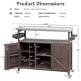 thumbnail image 2 of Outdoor Kitchen Island, Grilling Bar Cart With Storage, Spice Rack, Internal Storage Rack, Stainless Steel Tabletop, 4 Wheels Rolling Kitchen Island For Backyard, 2 of 9