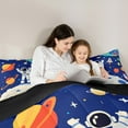thumbnail image 5 of Erosebridal Teens Astronaut Bedding Full Comforter Set, Outer Space Bedding Sets Full with Comforter, Mystic Planet Reversible Down Comforter, Lightweight Room Decoration, 3 Pieces, 5 of 8