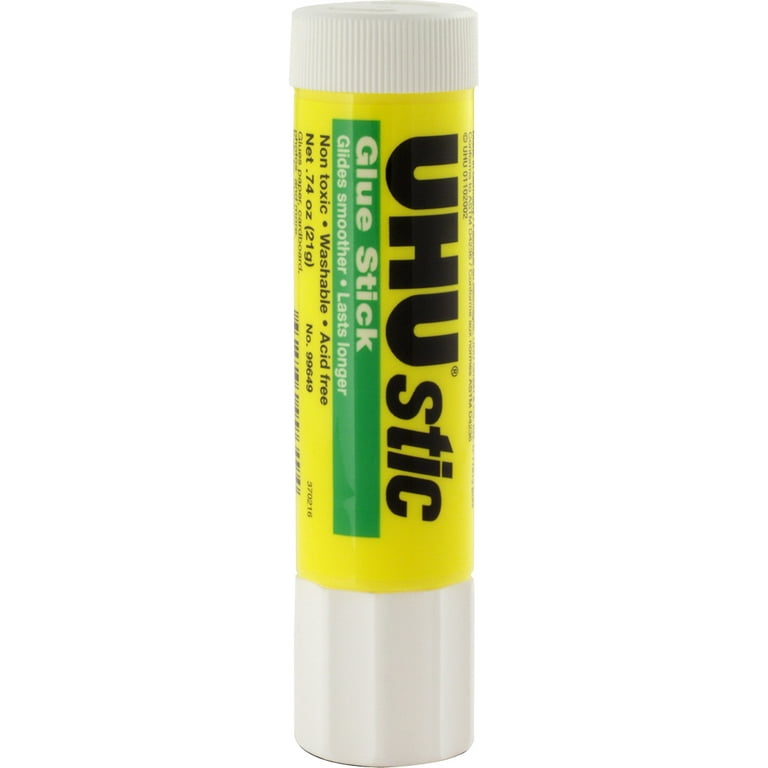 99830 Saunders UHU Small Glue Sticks - 0.74 oz - 6/Pack - White 