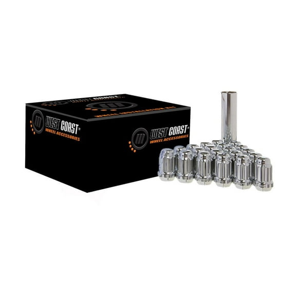Vista Lug Nuts Wheel Installation Kit DPC55125S 5 Lug Kit; 12 Millimeter X 1.25 Thread Size; 60 Degree Conical Bulge; Spline Drive; Acorn; 1.38 Inch Overall Length; 6 Spline Tool