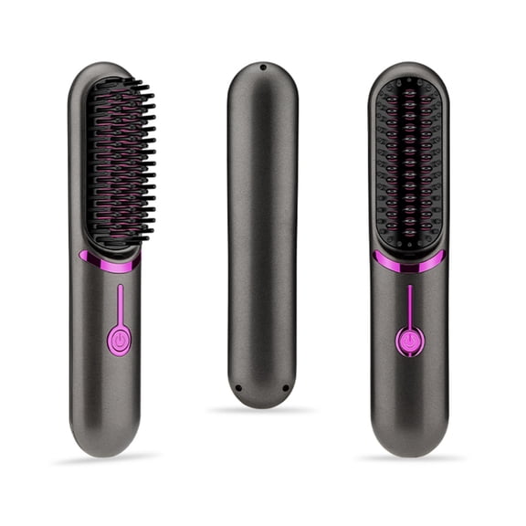 Cordless Hair Straightener Brush Portable Straightening Brush Travel Comb Straightener Women Lightweight Rechargeable