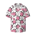 thumbnail image 3 of Cauagu Rose Flowers Men's Short Sleeve Button Down Hawaiian Shirt for Men Bowling Shirts Casual Summer Beach Shirt,3X-Large, 3 of 6