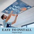 thumbnail image 5 of 4 Pack Sea Corals Seahorse Fluorescent Light Covers for Ceiling Lights Summer Beach Sea Stars Dark Blue Magnetic Ceiling Light Covers Overhead Light Filters for Office Classroom Home, 5 of 9