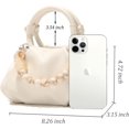 thumbnail image 4 of Cloud Clutch Purses for Women Soft Leather Dumpling Bag Beaded Slouchy Pouch Bag Small Handbag Crossbody Purse, 4 of 7