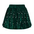thumbnail image 5 of Aueoeo Women Canary Velvet Skort Elastic High Waist Soft Short Skirt Flowy Beaded Shorts Party Bottoms With Artificial Pearl Decoration L, 5 of 9