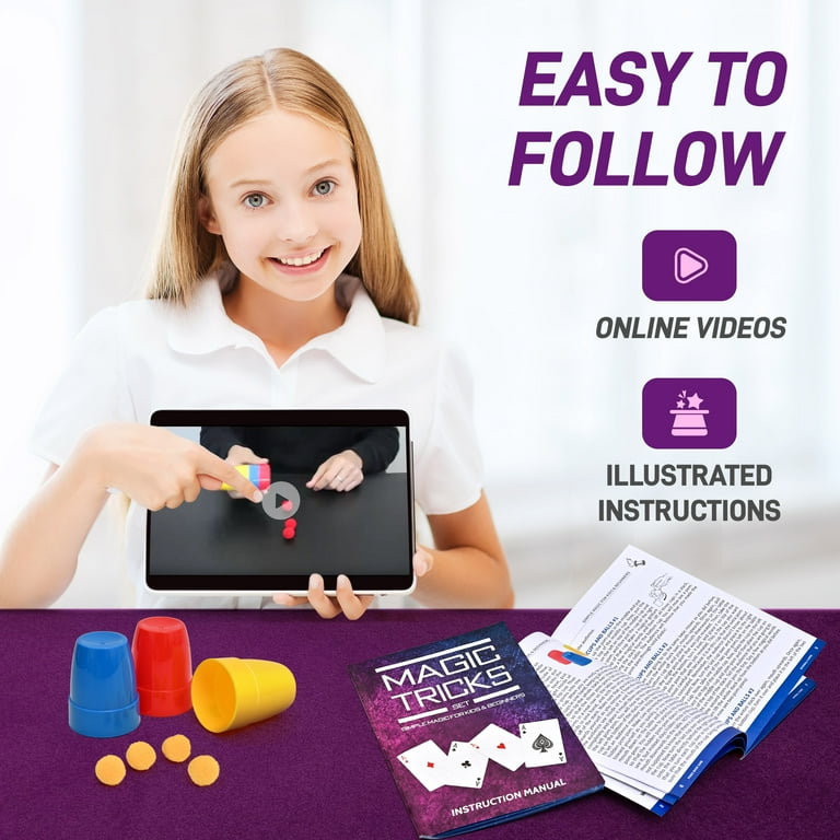 TOPFOX Magic Tricks Set, 150 Easy Tricks for Kids, Magic Wand