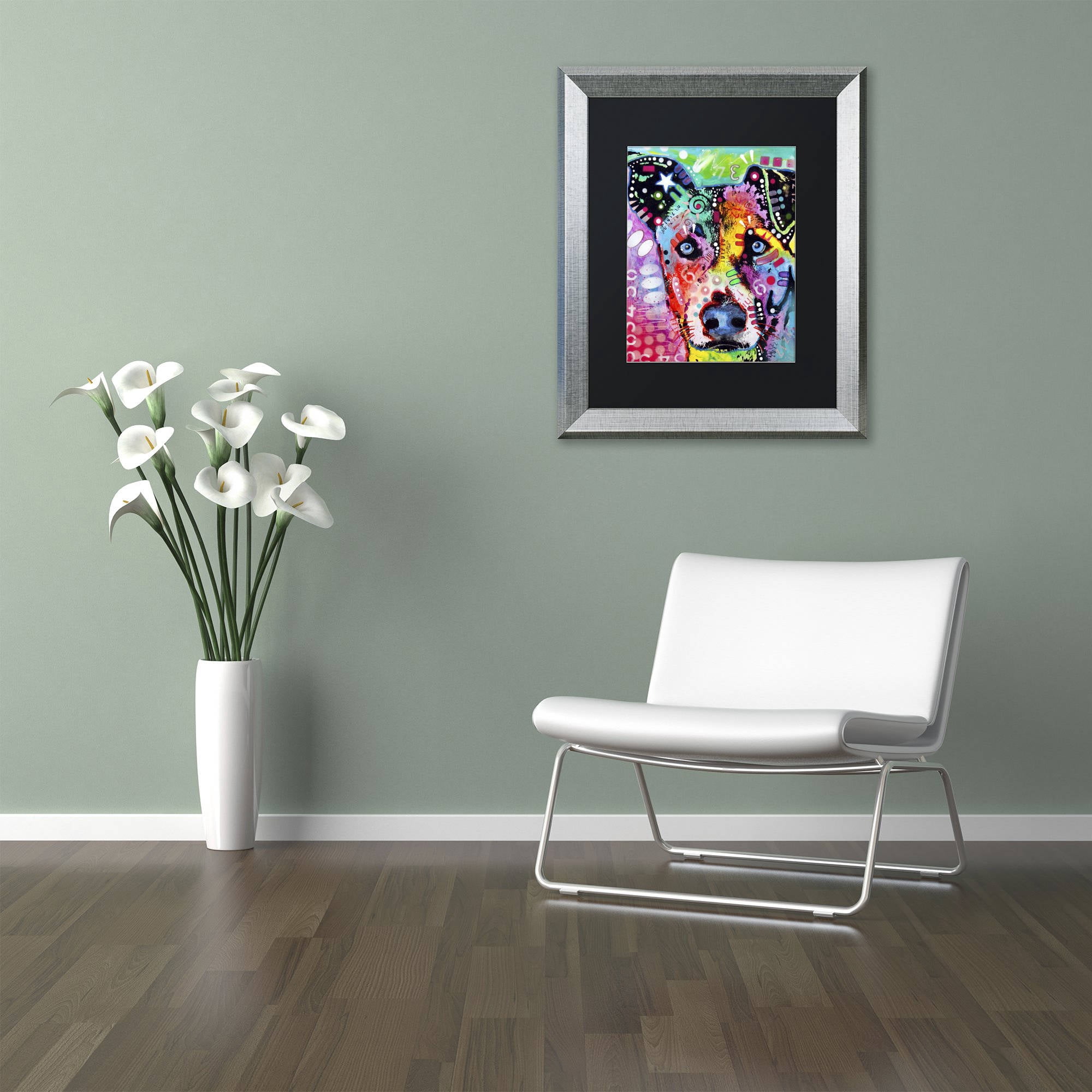 Trademark Fine Art "Flipped" Canvas Art by Dean Russo, Black Matte, Silver Frame