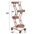 thumbnail image 6 of 4-Tier Metal Plant Stand Display Shelf with Wheels & Brake Flowers Pot Holder Movable for Patio Garden Livingroon, 6 of 9