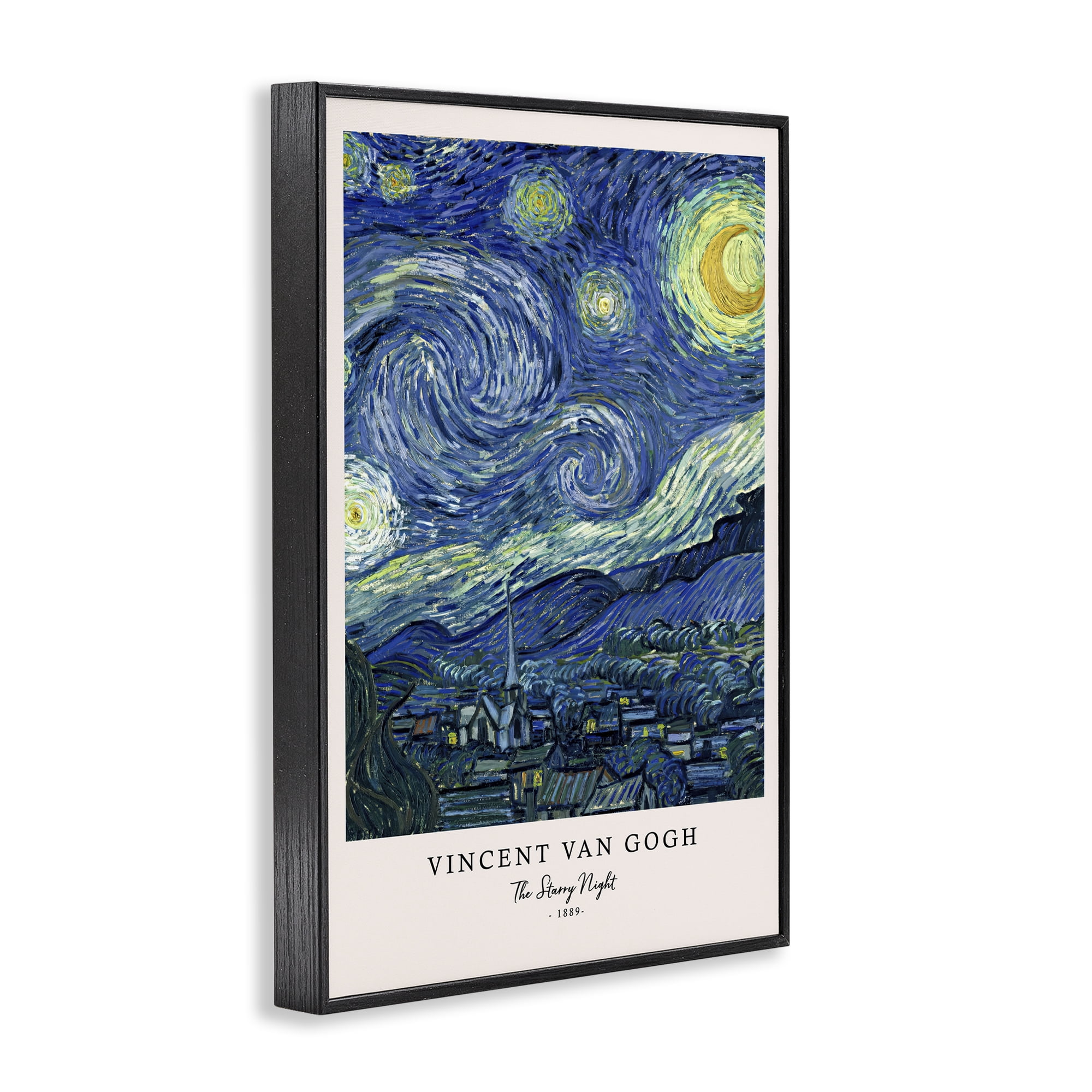 Stupell Industries Classic Starry Night Van Gogh Black Framed Giclee Art, design by Vintage Hustle
