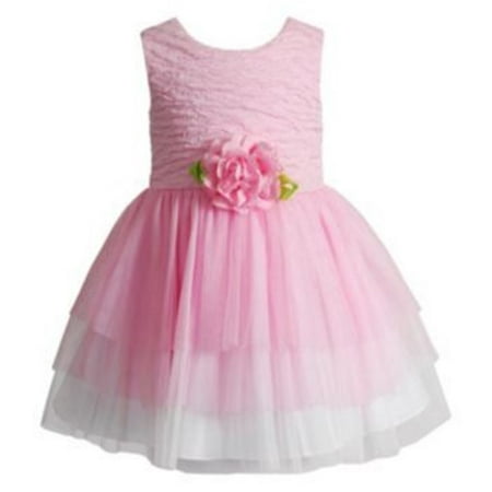 Youngland Baby Girl Ballerina Pink Dress W 3D Flower