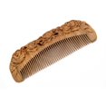 thumbnail image 2 of Peine para el cabello de sándalo natural tallado a mano - Peine de madera antiestático, 2 of 5