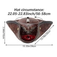 thumbnail image 2 of Byfri Skull Wings Tricorne Pirate Hat Punk Colonial Style Party Hat 56-58cm, 2 of 7