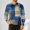 #581-Blue, variant on Handshe Men's Long Sleeve Graphic Print Loose Fit Hoodie, Streetwear Style Collarless Design for Casual Wear and Athleisure,Plus Size