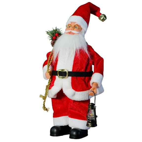 Santa Claus Doll Christmas Decoration, 12 Inch Festive Santa Figure for Tabletop Display, Holiday Party Decor for Indoor Outdoor Home Decor