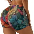 thumbnail image 2 of Kdxio Butterflies On Rocky Cliff Print Workout Shorts for Women Seamless Soft Smooth Gym Yoga Scrunch Active Shorts, 2 of 5