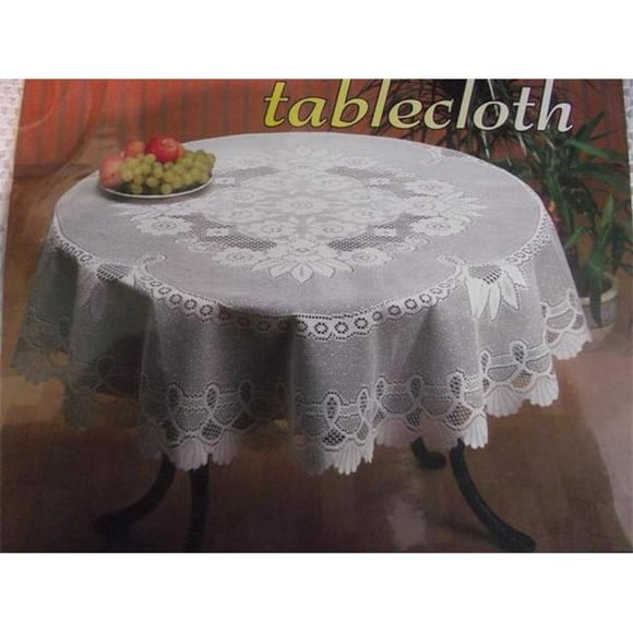 Tapestry Trading 52 x 76 in. Tissu de Table en Dentelle Européenne&44; Blanc