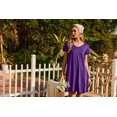 thumbnail image 3 of Ekouaer Nightgowns for Women Short Sleeve Sleepshirt V Neck Short Nightshirt Pullover Soft Ruffled Sleepwear, 3 of 6