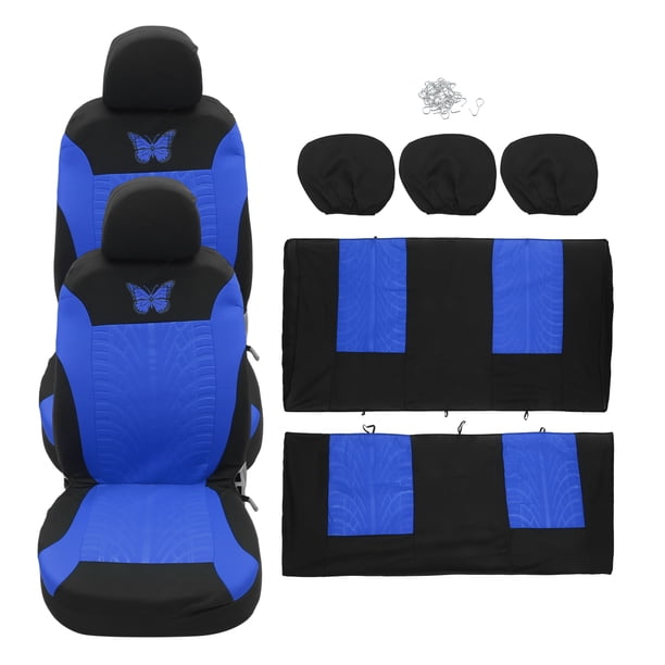 Kit universal de 9 fundas Unique Bargains para asientos de coche lavables patrón de mariposa azul