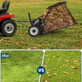 thumbnail image 3 of 42 in Lawn Sweeper Tow Behind, Pull Behind Yard Sweeper, 21 cu. ft Large Hopper Leaf & Grass Collector, Heavy Duty Garden Sweeper with Adjustable Sweeping Height for Yard, Lawn, Farm, 3 of 7