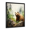 thumbnail image 2 of Designart "Aquarelle Depiction Of Grizzly In Refuge" Animals Bear Picture Framed Wall Art Living Room, 2 of 5
