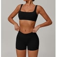 thumbnail image 7 of PISONIC Two Piece Workout Sets for Women Square Neck Sports Bra and Scrunch Butt Lifting Shorts Gym Yoga Active Wear Outfits, 7 of 7