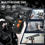 Endoscope Camera with Light,1080P Digital Inspection Borescope Camera Sewer Camera with 2 LCD Screen, 8 LED Lights, 16.4FT Semi-Rigid Cable Cord 8mm IP67 Waterproof Camera for Sewer, Tools(Black)