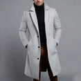 thumbnail image 5 of Danhjin Trench Coats for Men Long Open Front Lapel Long Jackets Long Sleeve Fall Winter Overcoats Business Casual Going out Fashion Outwear, 5 of 7