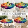 thumbnail image 7 of Colorful Tie Dye Circular Spiral Pattern Round Fitted Tablecloth with Elastic Edge,Dining Table Cover Waterproof,Outdoor Round Tablecloth for Camping,Dining,Indoor and Outdoor, 7 of 7