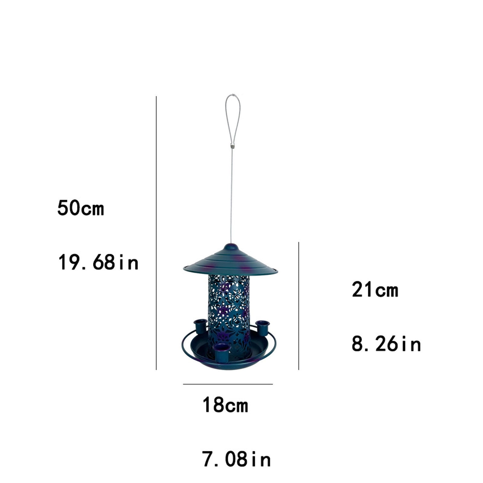 SPOORYYO Hummingbird Feeder for Outdoors, Hanging Garden Feeder with Water Reservoir, Decorative Metal Feeder for Courtyard and Patio