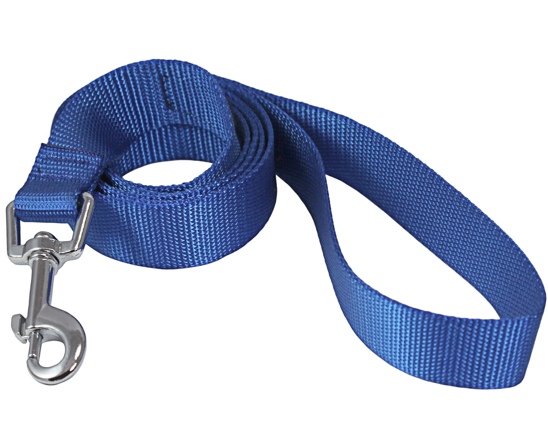 4ft Blue Nylon Dog Leash 3/4" Wide Medium Breeds