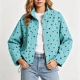 thumbnail image 5 of Maqroz Womens Polka Dot Jackets Long Sleeve Full Zip Up Stand Collar Coat Lightweight Fall Casual Daily Fashion Windbreaker Outerwear with Pockets, 5 of 7