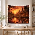 thumbnail image 5 of Golden Temple With Sunset Reflection, Serene Japanese Inspired Style for Nature Lovers, Landscape Wall Art, Housewarming Gift Tapestry Wall Hanging for Living Room and Study Room, 5 of 7