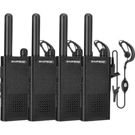 T26 Walkie Talkies Long Range, Rechargeable Li-ion Battery 16 FRS Channel Two Way Radios with Earpieces for Adults, Handheld Mini Compact Walky Talky Type-C Charging