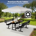 thumbnail image 4 of AwayHome 6FT Metal Patio Picnic Tables with Umbrella Hole Thermoplastic Coated Commercial Rectangular Picnic Table, Surface Mounted, Black, 4 of 7