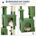 thumbnail image 2 of Heavy Duty 61" Multi-Level Cat Tree Tower for Large Indoor Cats & Maine Coons, 2 Spacious Condos, Durable Natural Sisal Scratching Posts, Stable Playground with Interactive Toys - Green, 2 of 9