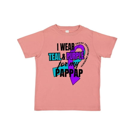 

Inktastic Suicide Prevention I Wear Teal and Purple for My Pappap Gift Toddler Boy or Toddler Girl T-Shirt