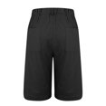 thumbnail image 4 of RYRJJ Cotton Linen Shorts for Women Elastic High Waisted Casual Loose Bermuda Shorts Summer Knee Length Work Short Pants with Pockets(Black,M), 4 of 5