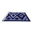 thumbnail image 2 of Ahgly Company Machine Washable Indoor Square Abstract Blue Modern Area Rugs, 3' Square, 2 of 4