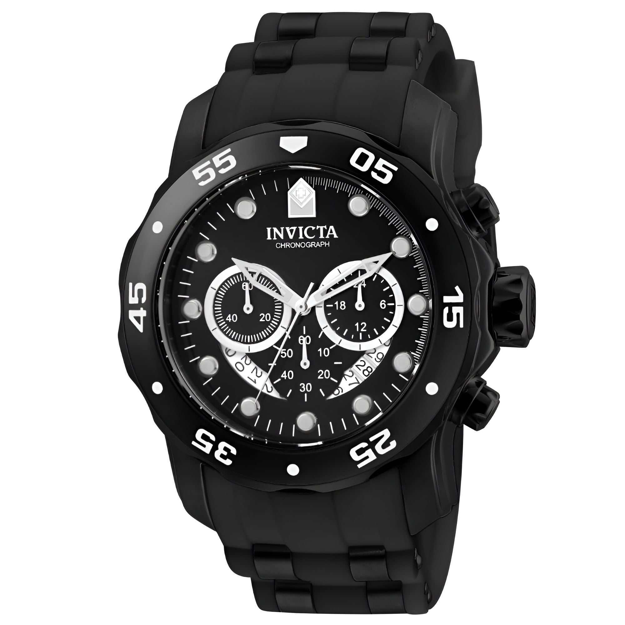 Free Shipping Invicta Men s 0076 Pro Diver Chronograph Black Ion Plated Stainless Steel Watch Walmart