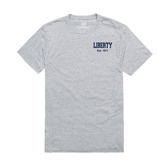 W Republic Apparel 528-129-HGY-02 Liberty University Practice Tee for Men, Heather Grey - Medium