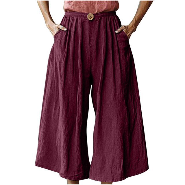 FNFYFH Clearance Ladies Plus Size Casual Long Linen