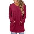 thumbnail image 2 of Horkkom Sweaters for Women Long Sleeve Crewneck Pullover Sweaters Casual Loose Cozy Sweaters with Pockets XL, 2 of 8